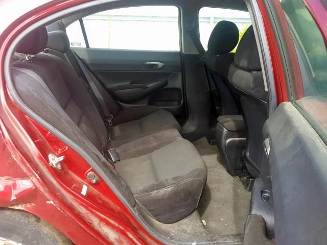 2HGFA16659H346628 - 2009 HONDA CIVIC LX-S წითელი ფოტო 6