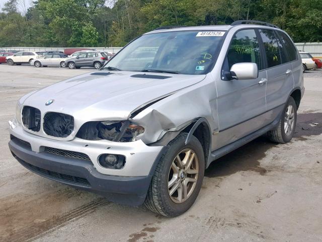 5UXFA13524LU25727 - 2004 BMW X5 3.0I SILVER photo 2