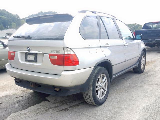 5UXFA13524LU25727 - 2004 BMW X5 3.0I SILVER photo 4