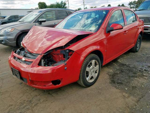 1G1AL55F777359572 - 2007 CHEVROLET COBALT LT RED photo 2