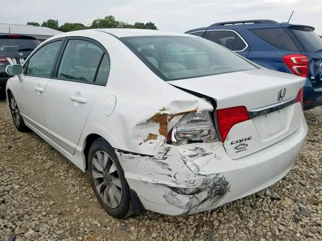 19XFA1F88AE003571 - 2010 HONDA CIVIC EX WHITE photo 3