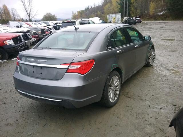 1C3CCBCB6CN183543 - 2012 CHRYSLER 200 LIMITE GRAY photo 4