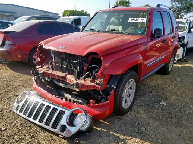 1J8GL58K75W553802 - 2005 JEEP LIBERTY LI RED photo 2