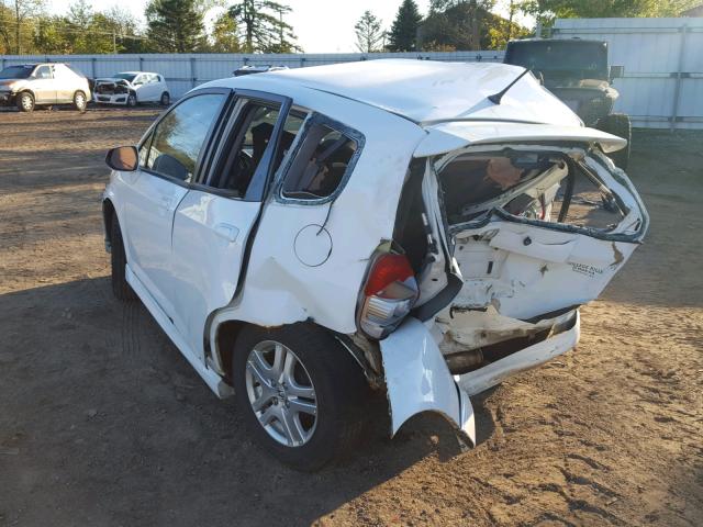 JHMGD38687S017137 - 2007 HONDA FIT S WHITE photo 3