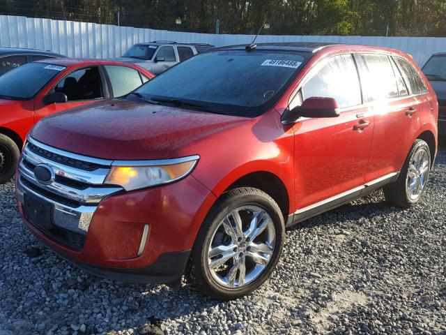 2FMDK3KCXBBB06084 - 2011 FORD EDGE LIMIT RED photo 2