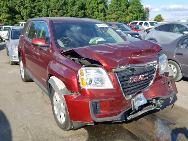 2GKALMEK7H6168335 - 2017 GMC TERRAIN SL BURGUNDY photo 1