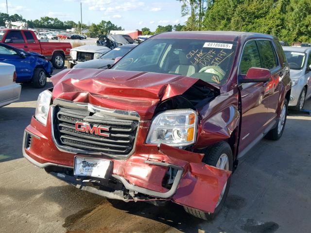 2GKALMEK7H6168335 - 2017 GMC TERRAIN SL BURGUNDY photo 2