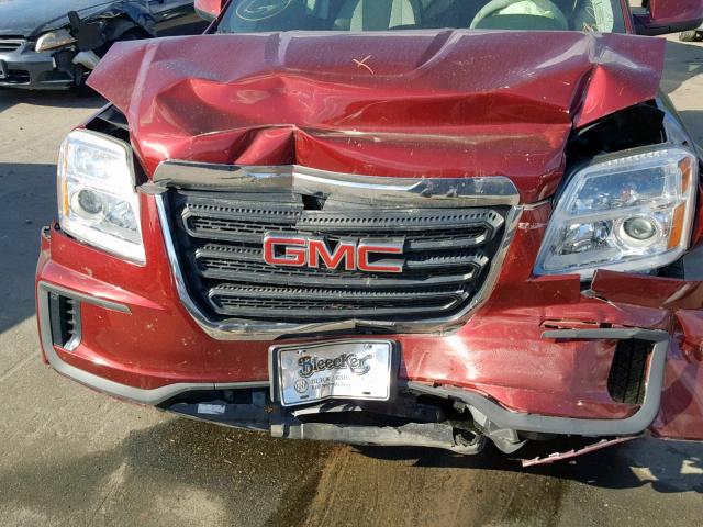 2GKALMEK7H6168335 - 2017 GMC TERRAIN SL BURGUNDY photo 9