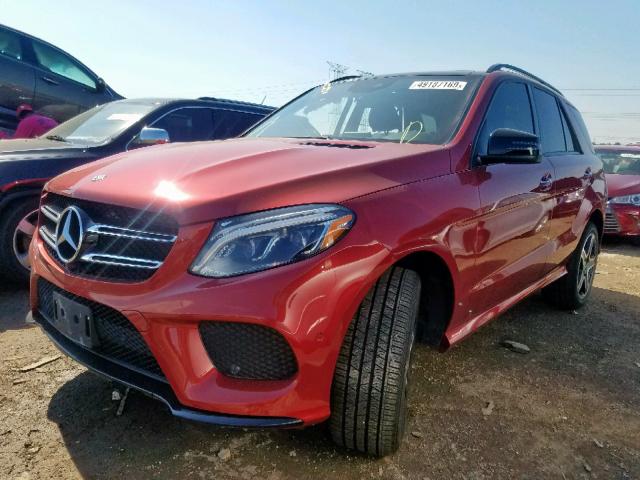 4JGDA5HB4JB160529 - 2018 MERCEDES-BENZ GLE 350 4M RED photo 2