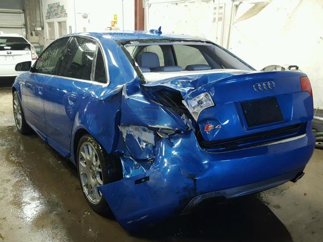 WAUGL98E76A266268 - 2006 AUDI S4 QUATTRO BLUE photo 3