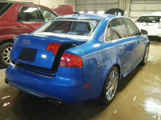 WAUGL98E76A266268 - 2006 AUDI S4 QUATTRO BLUE photo 4