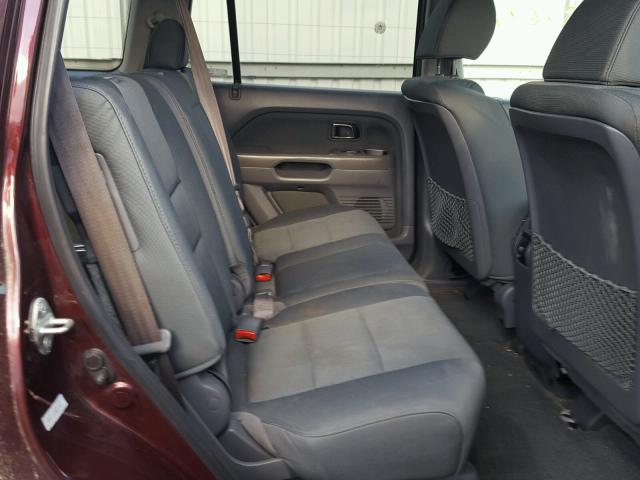 5FNYF18248B029513 - 2008 HONDA PILOT VP MAROON photo 6