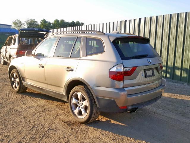 WBXPC93428WJ10262 - 2008 BMW X3 3.0SI GOLD photo 3