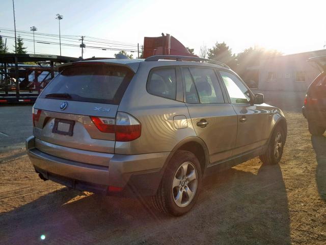 WBXPC93428WJ10262 - 2008 BMW X3 3.0SI GOLD photo 4