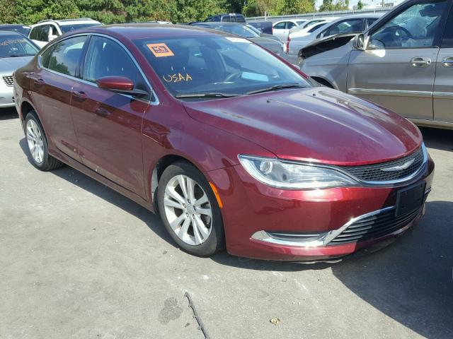 1C3CCCAB7FN718862 - 2015 CHRYSLER 200 LIMITE MAROON photo 1