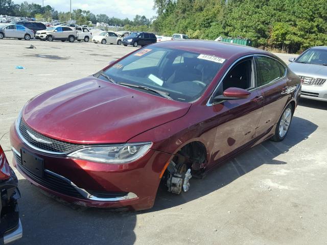 1C3CCCAB7FN718862 - 2015 CHRYSLER 200 LIMITE MAROON photo 2