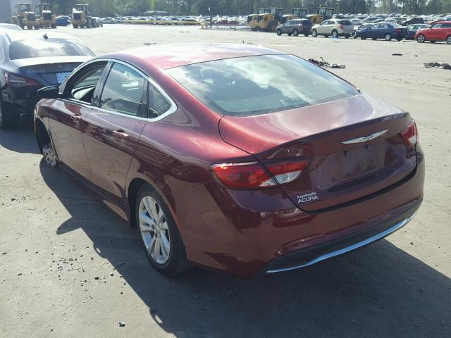 1C3CCCAB7FN718862 - 2015 CHRYSLER 200 LIMITE MAROON photo 3