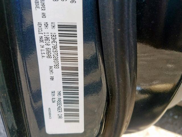 1B3HE78K97D203783 - 2007 DODGE CALIBER R/ BLUE photo 10