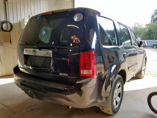 5FNYF4H20CB010791 - 2012 HONDA PILOT LX BLACK photo 4