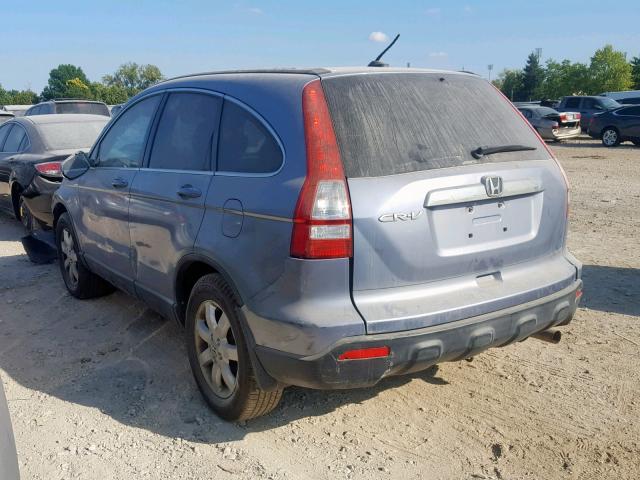 JHLRE48767C117997 - 2007 HONDA CR-V EXL BLUE photo 3