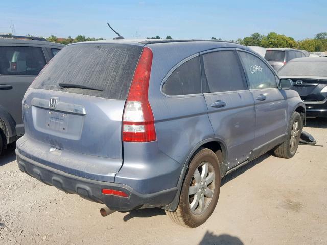 JHLRE48767C117997 - 2007 HONDA CR-V EXL BLUE photo 4