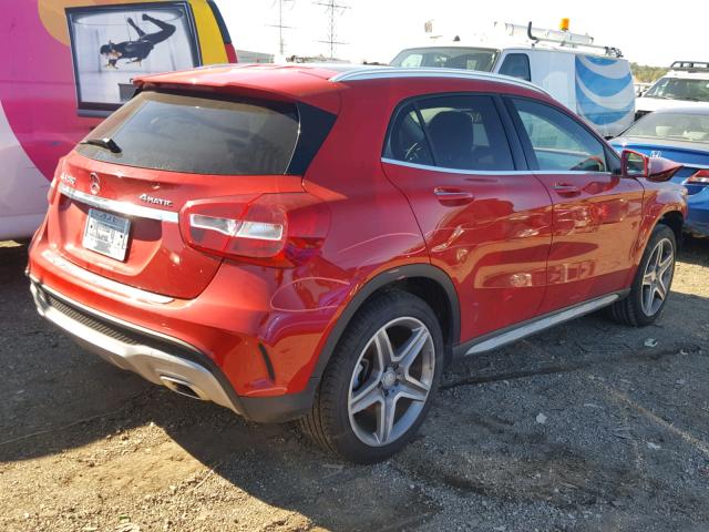 WDCTG4GB2FJ181767 - 2015 MERCEDES-BENZ GLA 250 4M RED photo 4