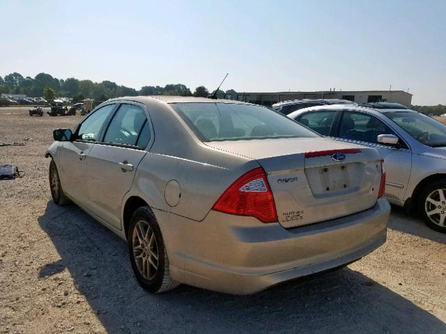 3FAHP0GAXAR108646 - 2010 FORD FUSION S GOLD photo 3