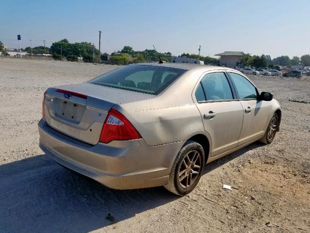3FAHP0GAXAR108646 - 2010 FORD FUSION S GOLD photo 4