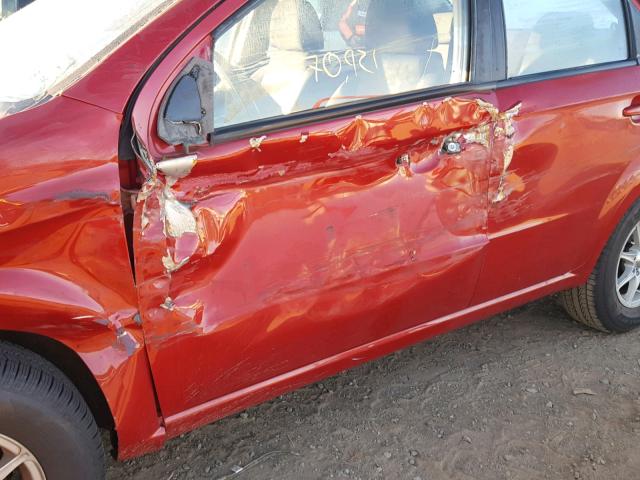 KL1TD5DE7AB083864 - 2010 CHEVROLET AVEO LS RED photo 10