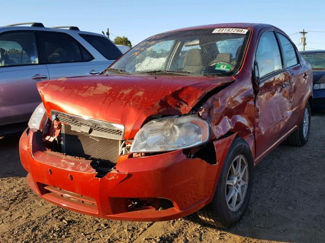 KL1TD5DE7AB083864 - 2010 CHEVROLET AVEO LS RED photo 2