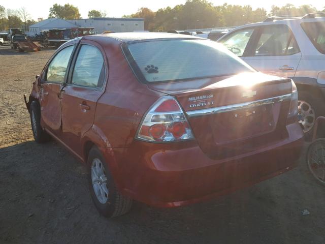 KL1TD5DE7AB083864 - 2010 CHEVROLET AVEO LS RED photo 3