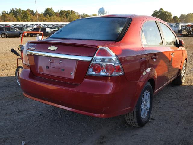 KL1TD5DE7AB083864 - 2010 CHEVROLET AVEO LS RED photo 4