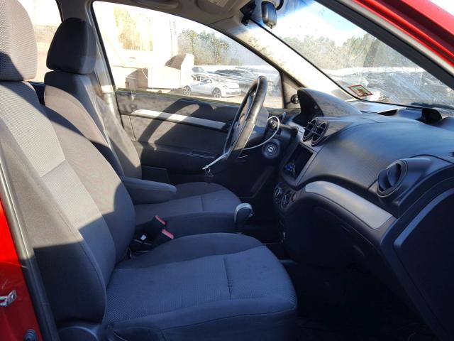 KL1TD5DE7AB083864 - 2010 CHEVROLET AVEO LS RED photo 5