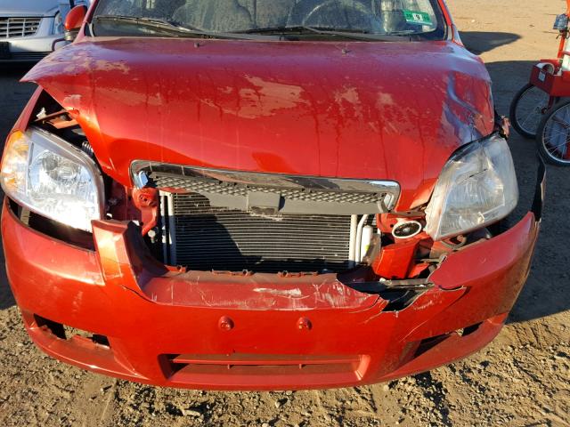KL1TD5DE7AB083864 - 2010 CHEVROLET AVEO LS RED photo 7