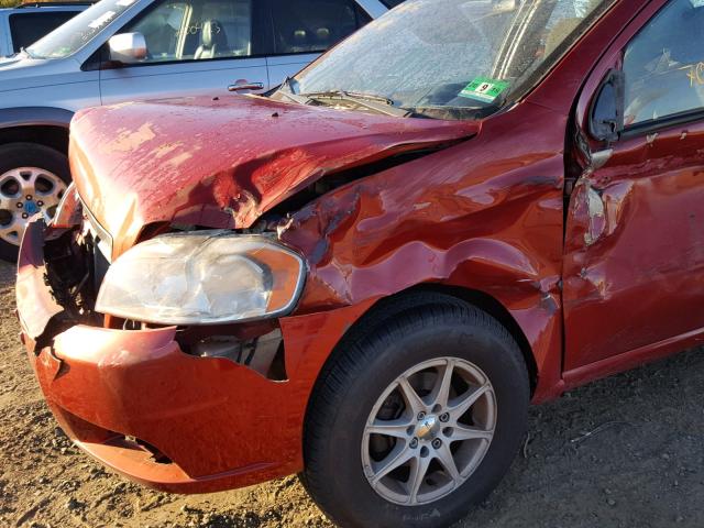KL1TD5DE7AB083864 - 2010 CHEVROLET AVEO LS RED photo 9