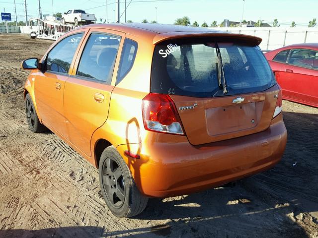 KL1TD65637B739581 - 2007 CHEVROLET AVEO BASE Narıncı foto 3