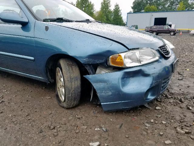 3N1CB51D42L621367 - 2002 NISSAN SENTRA XE BLUE photo 9