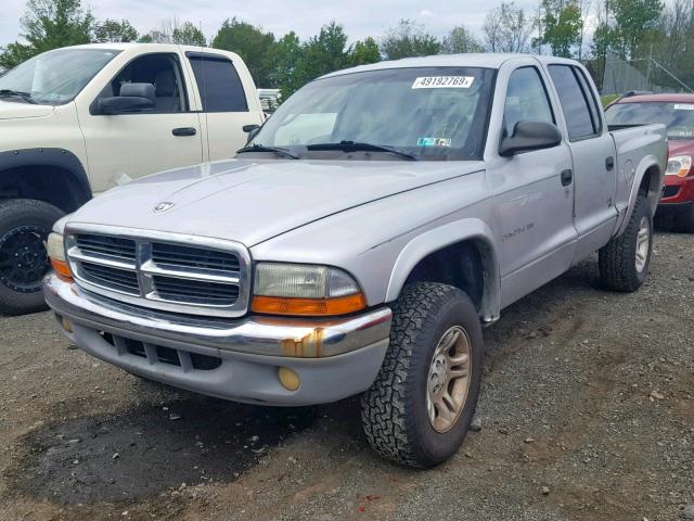 1B7HG48X02S503400 - 2002 DODGE DAKOTA QUA SILVER photo 2