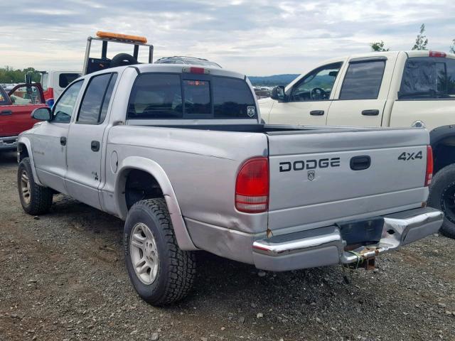 1B7HG48X02S503400 - 2002 DODGE DAKOTA QUA SILVER photo 3