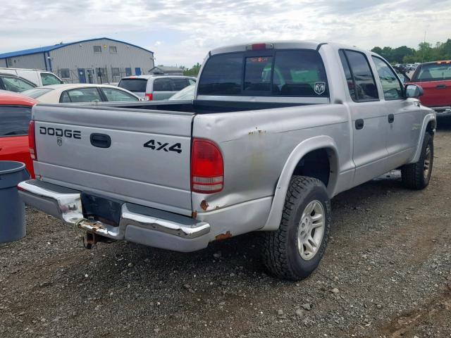 1B7HG48X02S503400 - 2002 DODGE DAKOTA QUA SILVER photo 4