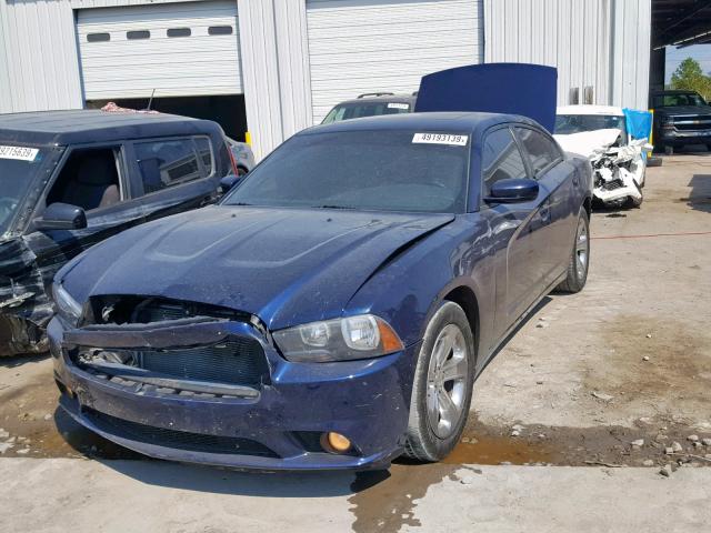 2C3CDXHG0DH560828 - 2013 DODGE CHARGER SX BLUE photo 2