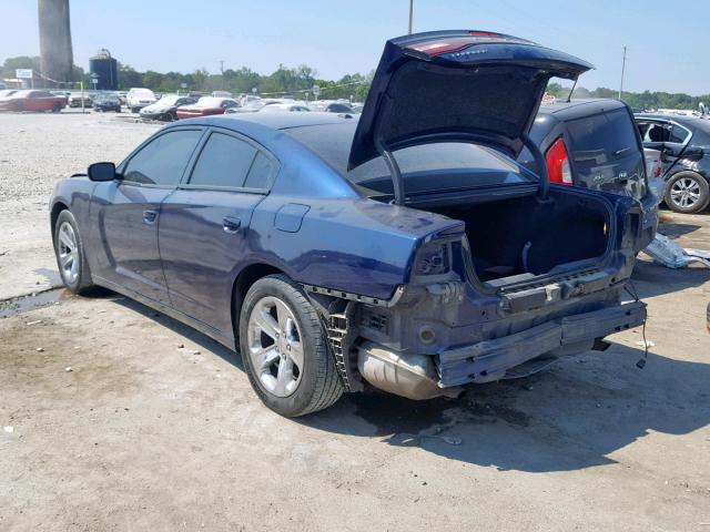 2C3CDXHG0DH560828 - 2013 DODGE CHARGER SX BLUE photo 3