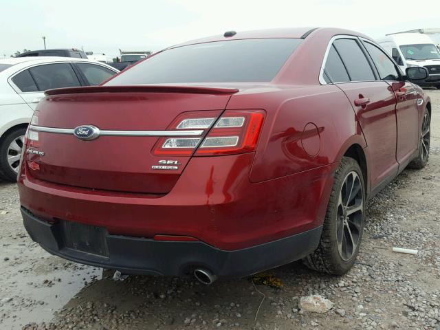 1FAHP2E80EG102380 - 2014 FORD TAURUS SEL RED photo 4