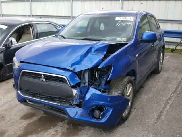 4A4AP3AW5FE043757 - 2015 MITSUBISHI OUTLANDER BLUE photo 2