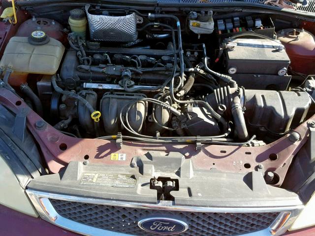 1FAFP34N16W112668 - 2006 FORD FOCUS ZX4 BURGUNDY photo 7