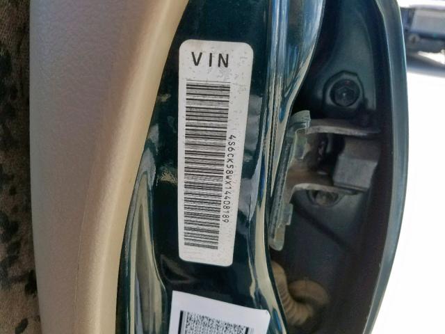 4S6CK58WX14408189 - 2001 HONDA PASSPORT E მწვანე ფოტო 10