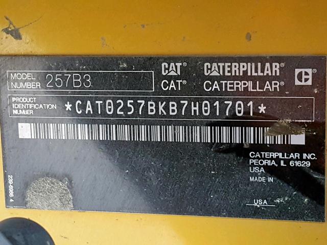 CAT0257BKB7H01701 - 2012 CATERPILLAR FORKLIFT YELLOW photo 10