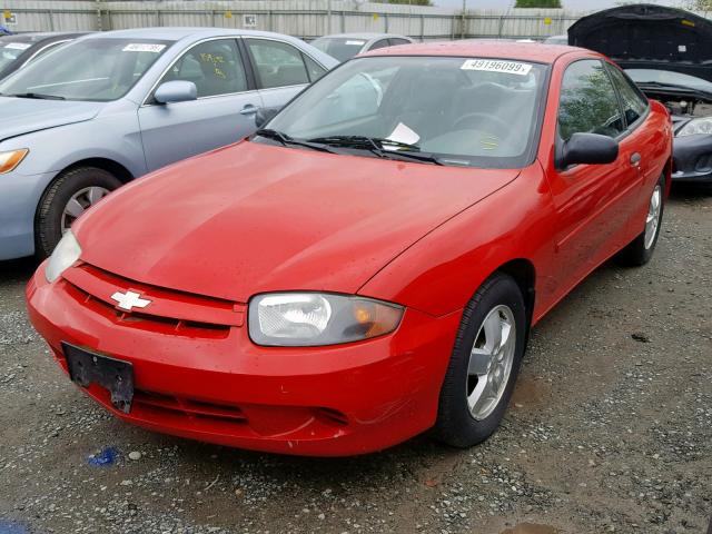 1G1JF12F357122336 - 2005 CHEVROLET CAVALIER L RED photo 2