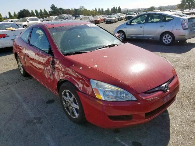 1HGCM82663A031724 - 2003 HONDA ACCORD EX RED photo 1