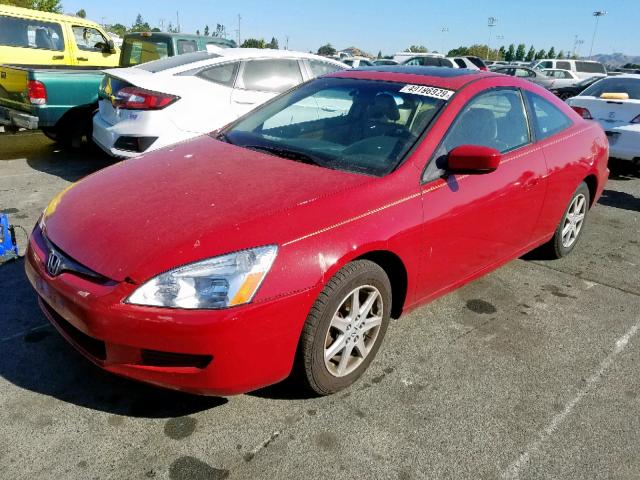 1HGCM82663A031724 - 2003 HONDA ACCORD EX RED photo 2